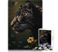 Black Panther Close-up Jigsaw for Adults 1000 Pieces Focus Building Educational Activity for Festive Occasions Size 50x75cm