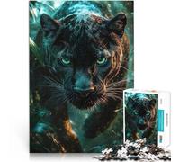 Black Panther Close-UpJigsaw Puzzle for Adults 1000 Pieces Train your brain and hands with Fully Interlocking Randomly Shaped Pieces 38x26cm