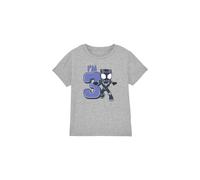 Black Panther Cute Birthday 3 Kids T-Shirt Light Grey | Size: 5-6 Years Black Panther Light Grey 5-6 Years