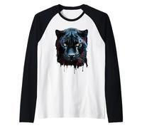 Black Panther Emerging from The Darkness Panther or Jaguar Raglan Baseball Tee