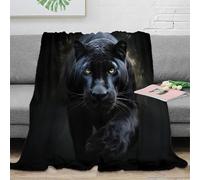 Black Panther Flannel Blanket Animals Throws for Sofas, Soft Cosy Plush Throw, Lightweight Fluffy Blanket for Bed, 3D Print Design Throw Adults Kids Bedroom Decor 60x80inch