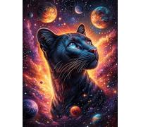 Black Panther in A Cosmic Galaxy 500 Piece Jigsaw Puzzle for All Ages Wildlife Pet Easter Gift Idea Family Gathering Durable Pieces Stress Relief Home Decor 500 PCS