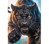 Black Panther in A Fiery Magical Glow 1000 Pieces Set Classic Jigsaw Puzzle Wildlife Pet Couple Puzzle Partners Logic Skill Wall Decor Easter New Year Gift Eco-friendly Recycled Cardboard 1000 PCS