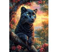 Black Panther in A Magical Forest 300 Piece Jigsaw Puzzle for Adults Scenery Science Fiction Morning Coffee Companion Mindful Start Beautiful Artwork Ideal Birthday Present 300 PCS