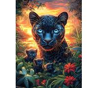 Black Panther in A Magical Forest 300 Piece Jigsaw Puzzle for All Ages Science Fiction Magical Dream Jigsaw House Party Entertainment Family Game Whimsical Design for Any Occasion 300 PCS