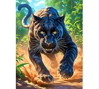 Black Panther in A Magical Forest 500 Piece Jigsaw Puzzle Pack Wildlife Pet Teens Beginners Cognitive Development Puzzle Fans Group Play Anniversary Recycled Cardboard 500 PCS
