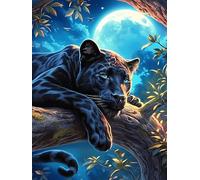 Black Panther in A Magical Forest 500 Piece Pack Classic Jigsaw Puzzle Wildlife Pet Couple Puzzle Partners Ultra Difficult Wall Decor Easter New Year Cardboard 500 PCS
