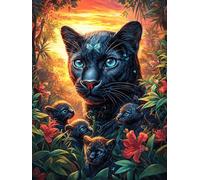 Black Panther in A Magical Garden 300 Piece Jigsaw Puzzle for Adults Animal Plant Snow Day Activity Indoor Fun No Dust Pieces Great Gift for Neighbors 300 PCS