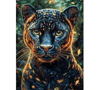 Black Panther in A Magical Glow 500 Pcs Jigsaw Puzzles Scenery Science Fiction Puzzles for Adults Teens Fun Family Game Team Building Stress Reducing Autumn Durable Cardboard 500 PCS