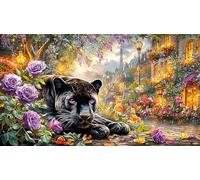 Black-panther-in-jungle-forest Jigsaw Puzzle 1000 Pieces Recycled Paper Educational Games Great Gift Idea for Adults and Kids Age 12 Years Up Beautiful Decoration Puzzle 70x50/1000pcs