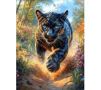 Black Panther in Magical Forest 500 Pcs Jigsaw Puzzle Bundle Family Puzzle Lovers Fun Family Game Mindful Activity Spring Gift Precision Cut Cardboard 500 PCS