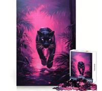 Black Panther in Neon Jungle Jigsaw Puzzles for Adults 1000 Creative Think Leisurely Pursuit Tight Fit Lovely Gift (50x75cm)