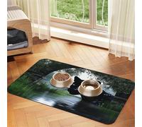 Black Panther in The Jungle Pet Feeding Mat Dog Cat Eating Food Absorbent Leather Tablecloth for and Water Bowl Waterproof No Stains Quick Dry Non-Slip 23.62 * 15.75IN