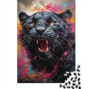 Black Panther Jigsaw Puzzle 1000 Piece Jigsaw Puzzle for Adults Abstract Colour Background Puzzle Game for Family Relaxation Focus 70x50cm/1000pcs
