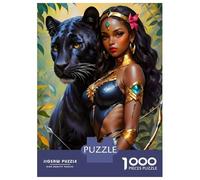 Black Panther Jigsaw Puzzle for Adults 1000 Piece Jigsaw Puzzle Warrior Woman Puzzle Game for Family Home Decor Gift 52x38cm/1000pcs