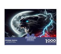 Black Panther Jigsaw Puzzles Puzzle for Adults Kids. 1000 Piece Animal Whimsical Challenge Toy Educational Games Home Decoration for Educational Games Gifts 38x26cm/1000pcs