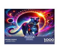 Black Panther Jigsaw Puzzles Puzzles for Adults Kids. 1000 Piece Animal Whimsical Challenge Toy Educational Games Home Decoration for Educational Games Gifts 38x26cm/1000pcs