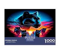 Black Panther Jigsaw Puzzles Puzzles for Adults Kids. 1000 Pieces Animal Whimsical Challenge Toy Educational Game Home Decoration for Educational Games Gifts 38x26cm/1000pcs
