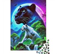 Black Panther Jigsaw Puzzles Puzzles for Adults Kids. 1000 Pieces Whimsical Challenge Toy Educational Game Home Decoration for Educational Games Gifts 1000pcs (75x50cm)