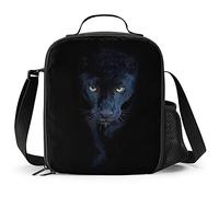 Black Panther Lunch Box - Insulated Lunch Bag for Kids with Side Pocket & Shoulder Strap Snack Bags, Perfect for School/Camping/Hi