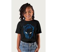 Black Panther Marvel Mask Text Outline T-Shirt in Black | Size: 3-4 Years Black Panther Black 3-4 Years