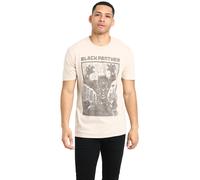 Black Panther Men's Lino Cut T-Shirt Cream | Size: 2XL Black Panther Cream 2XL
