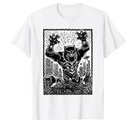 Black Panther Men's Linocut T-Shirt in White | Size: 2XL Black Panther White 2XL