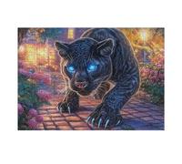 Black Panther Night Forest 300 Piece Jigsaw Puzzle for All Ages Jigsaw Evening Relaxation Routine Vibrant Puzzle Stress Relief Home Decor 300 PCS
