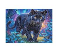 Black Panther Night Forest 500 Piece Pack DIY Jigsaw Puzzle Collectors Cognitive Development Educational Decorative Puzzle Gifts for Adults Recycled Cardboard 500 PCS