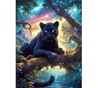 Black Panther on A Tree Branch 1000 Pcs Jigsaw Puzzles Wildlife Pet Cute Puzzles for Adults Teens Fun Family Game Team Building Stress Reducing Autumn Durable Cardboard 1000 PCS