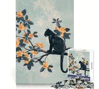 Black Panther on Flowering Branch 1000 Piece Jigsaws for Adults Puzzle Brain Wellness Time Well Spent Perfect Lock Birthday Present (50x75cm)