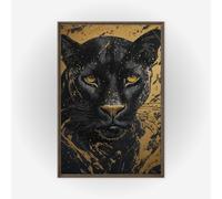 Black Panther Posters and Prints, Abstract Canvas Art Painting: Modern Black and Gold Animals portrait Painting Decor(70x100cm/Frameless)