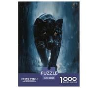 Black Panther Puzzle 1000 Piece Challenging Game Rainy Night Jigsaw Puzzles High Difficulty 100% Recycled Cardboard for Adults & Kids, Ages 14+ 38x26cm/1000pcs