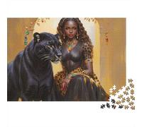 Black Panther Queen 1000 Pieces Panther Woman Premium Cardboard Jigsaw Puzzle for Adults Parent-child Interaction Senior Citizens Staycation Entertainment Limited Edition 52x38cm/1000pcs