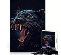 Black Panther Roar 1000 Piece Jigsaw Puzzles for Adults Mind Training Calm Recreation Laser Cut Unique Xmas Gift (38x26cm)