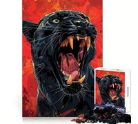 Black Panther Roar Adult Jigsaw Puzzles 1000 Pieces Mind Power Calm Distraction Uniform Edges Art Xmas Gift (38x52cm)
