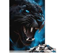 Black Panther Roar Puzzle Family Fun Paper Rectangular Jigsaw Puzzle for Boy Or Girl Children's Day Gifts 1000pcs (75x50cm)