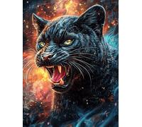 Black Panther Roaring in A Magical Glow 1000 Pcs Jigsaw Puzzles Wildlife Pet Puzzles for Adults Teens Relaxing Fun Family Game Team Building Stress Reducing Autumn Durable Cardboard 1000 PCS