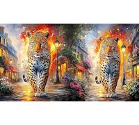 Black-panther-roaring-in-desert-at-sunset Recycled Paper Jigsaw Puzzles 1000Pc Educational Games Fun and Challenging Family Game Great Gift Idea for Decompression 38x52/1000pcs