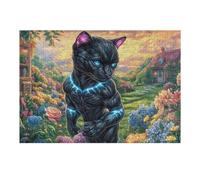 Black Panther Running Forest 300 Piece Jigsaw Puzzle Pack Teens Beginners Cognitive Development Puzzle Fans Group Play Anniversary Recycled Cardboard 300 PCS