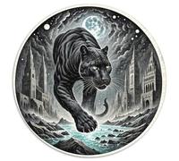 Black Panther Stalking Night 1000 Pieces Jigsaw Puzzles for Adults And Kids Art Round Jigsaw Puzzle Impossible Hard Challenging for Adults Family Game Stress Reliever Expert Skill Level 1000pcs (67.5x