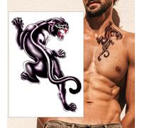 Black Panther Temporary Tattoo - Traditional Old School Puma Realistic Waterproof Transfer Sticker Arm Body Art Men Women Kids - By Delusion Tattoos