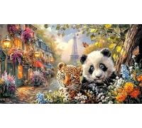 Black-panther-under-moonlit-forest 1000 Pieces Puzzle for Adults Recycled Paper Fun and Challenging Family Game Great Gift Idea for Wall Decoration and Gifts 38x52/1000pcs