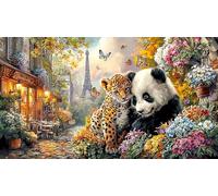 Black-panther-under-moonlit-forest Jigsaw Puzzle 1000 Pieces Impossible Hard Difficult Educational Games for Adults Kids Great Gift Idea for Relaxation 38x52/1000pcs