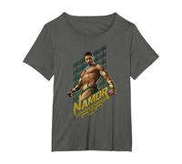 Black Panther Wakanda Forever Namor T-Shirt, Women's Plus, Asphalt Grey, 6X
