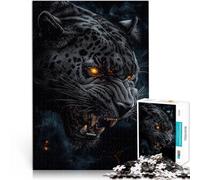 Black Panther with Fiery Eyes1000 Pieces Jigsaw Puzzles for teenagers Analysis and logic Birthday Present, Gifts 38x26cm