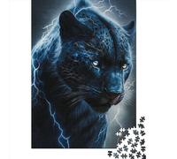 Black Panther With Flashes Jigsaw Puzzles Game Adult 500 Piece Jigsaw Wooden Creative Jigsaw Puzzle Decompressing Game 500pcs (52x38cm)
