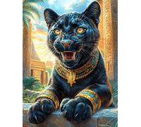 Black Panther with Gold Ornaments 500 Pieces Set Classic Jigsaw Puzzle Mitos Cuento De Hadas Teen Fans 14-18 Yrs Brain Training Logic Skill Leisure Adventure Valentines Recycled Cardboard 500 PCS
