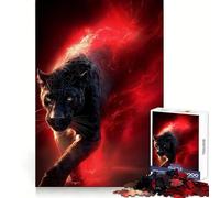 Black Panther with Red Energy Aura Jigsaw Puzzle 1000 Piece Enhance Recall Stress Free Fun Precision Cut Warm Xmas Gift (50X75CM)