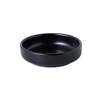 Black Paper Clips Holder Ceramic Paperclips Dispenser Round Binder Clips Holder Small Push Pin Storage Plate Elegant Desktop Organizer for School Home Office Supplies (Black)